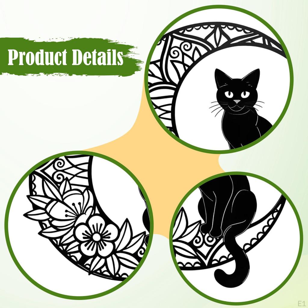 Katze Wanddeko Hängedekoration 12" Silhouette Metallkunst für Flur Geschenke Katzenliebhaber