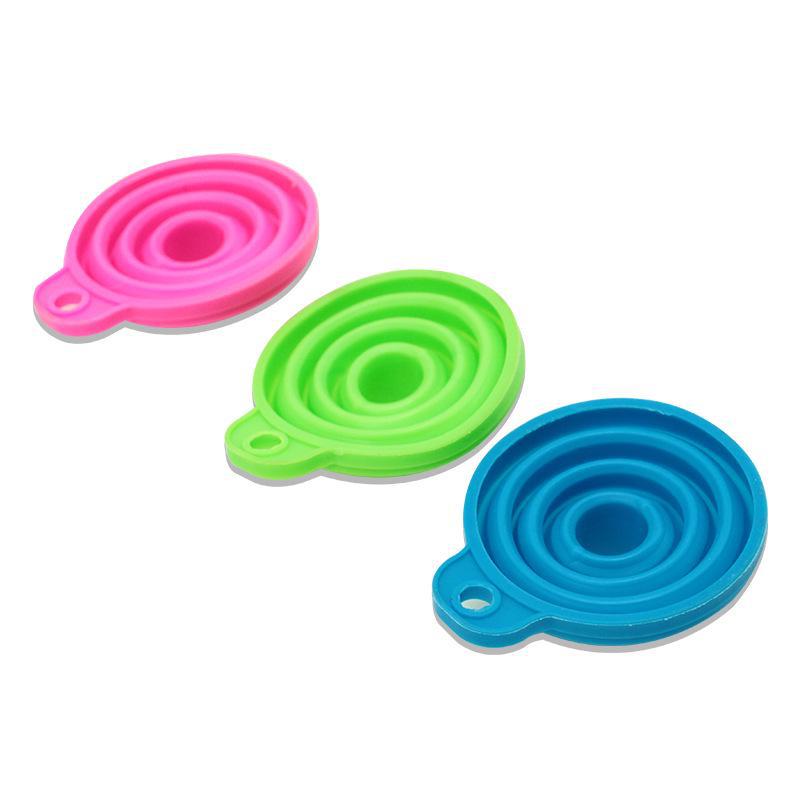 Colorful Foldable Telescopic Funnel: High Temp Resistant Kitchen Gadget for Oil, Wine, More
