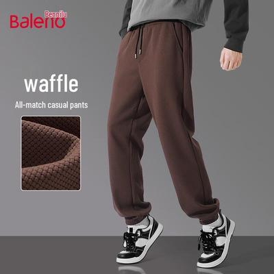 Baleno Men's Waffle Knit Drawstring Jogger Pants