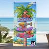 Summer Funny Beach Sign Seagull Print Beach Towel Artoon Letter Pattern Quick Dry Sand-Free Absorbent Soft Beach Blanket