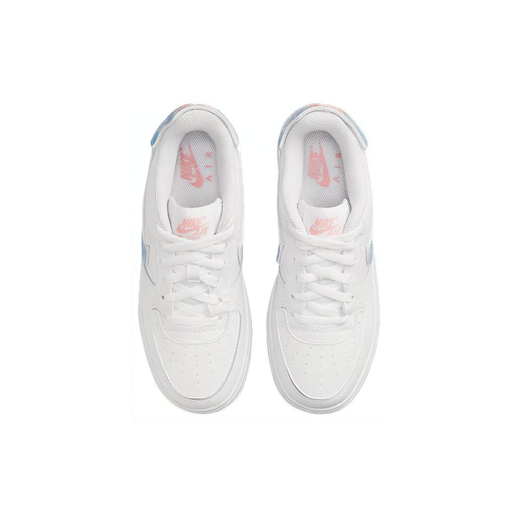 Nike Air Force 1 GS White Bleached Coral Clouds Kids Sneakers Eraser-Beige Skateboard-Blue DM1020-100