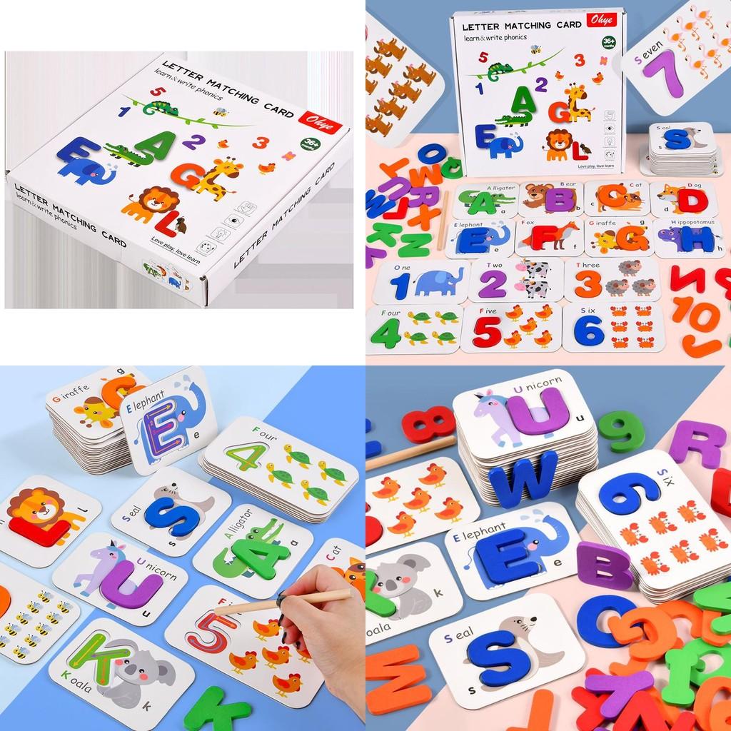And Alphabet Wooden Number Matching Puzzle For Kids Preschool Education Play