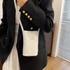 Bolsas de Mão Femininas Couro PU Fecho de Metal Bolsas de Ombro Grande Capacidade Bolsas Transversais Para Mulher Aba Sólida Porta-Moedas de Celular Portátil