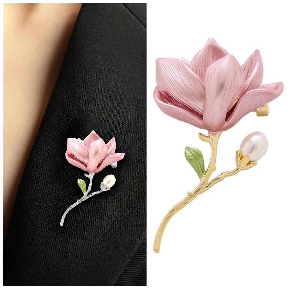 

Elegant Magnolia Flower Brooch Chinese Style Luxury Sense Brooch Cheongsam Accessories