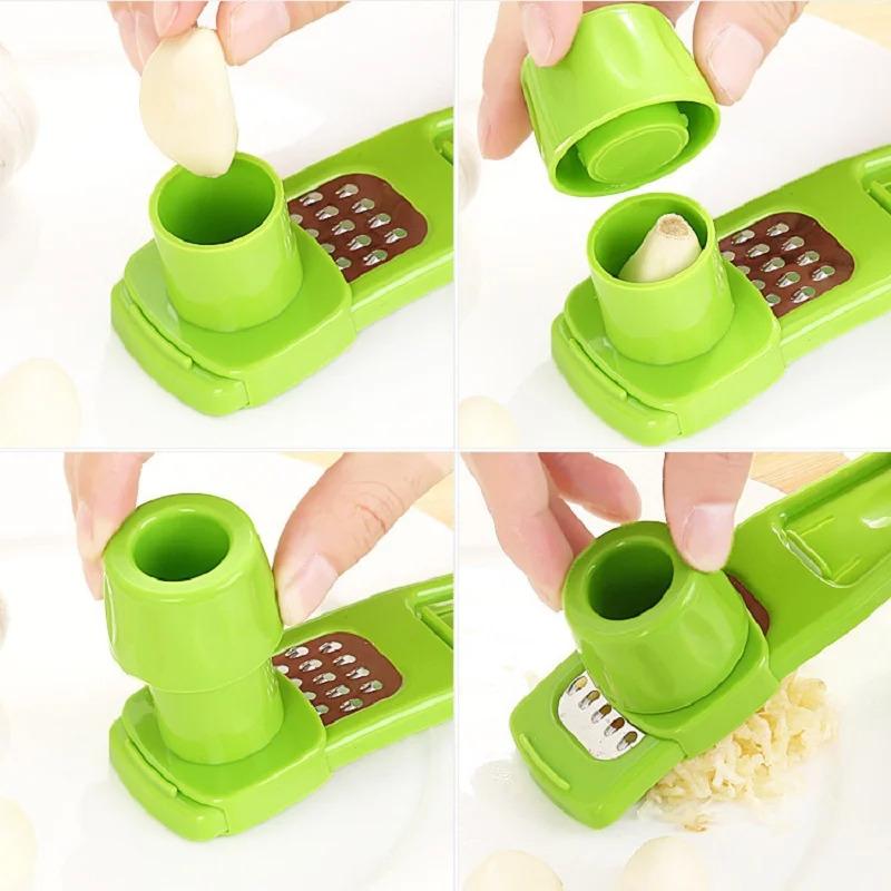 1pcs Multi-functional Garlic Crusher Grinder Manual Ginger Garlic Cutter Garlic Peeler Press Kitchen Gadgets Cooking