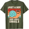 Just A Boy Who Loves Snails Funny Snail Boys Kids T-Shirt