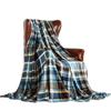 Turquoise Plaid Blanket Farmhouse Blanket Office Sofa Nap Blanket Travel Portable Blanket