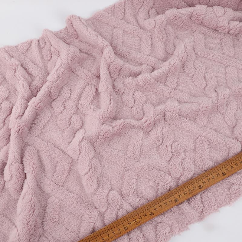 Verdickter Jacquard-Flanellstoff Weich Warm Beidseitiger Lammveloursstoff Für DIY Nähen Pyjamas Decken Kissen Textilien