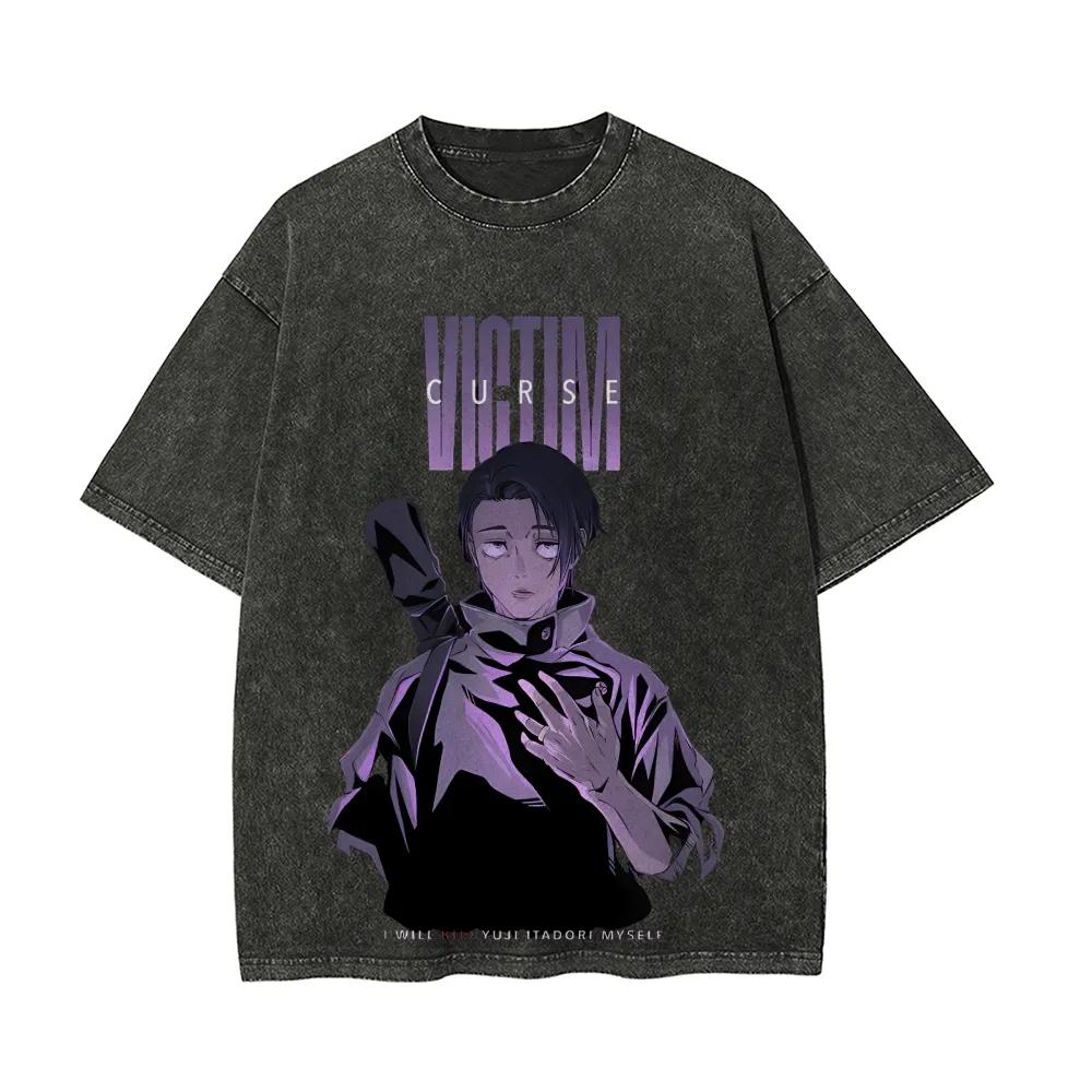 

Yuta Okkotsu Curse T-shirt Jujutsu Kaisen 0 Tee Vintage Washed Oversized Retro Anime Harajuku Men Streetwear Graphic Clothes M