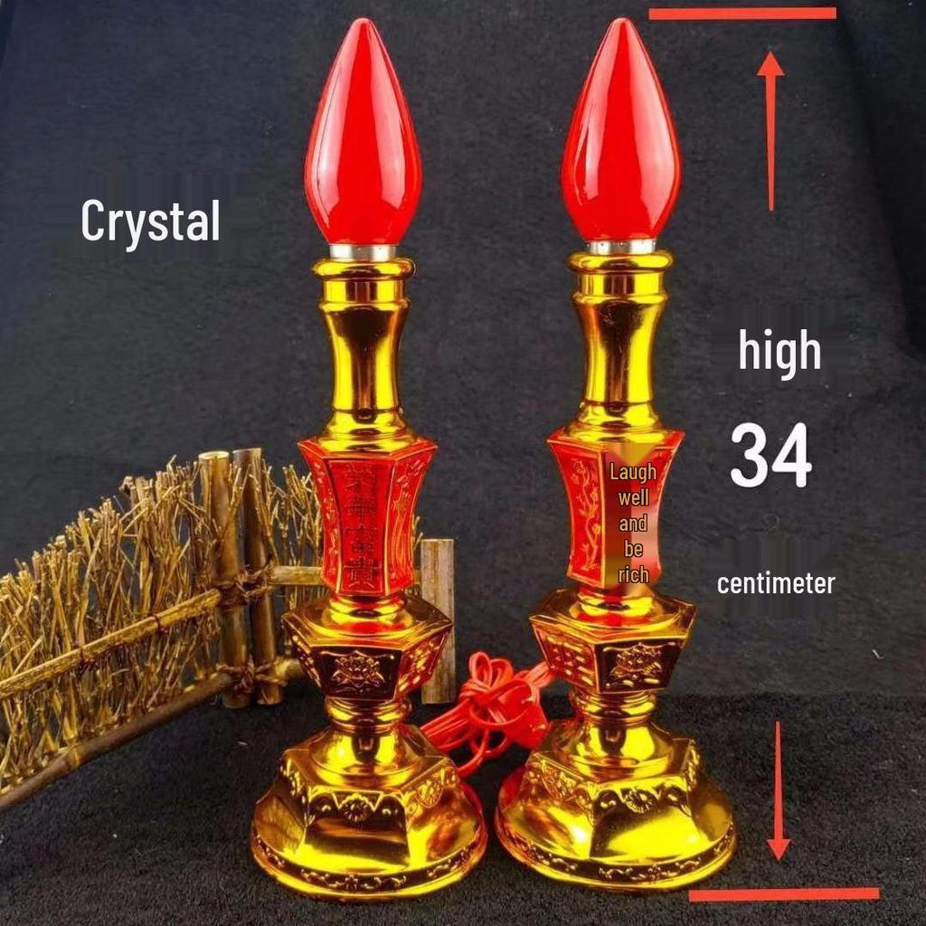 Dual-Use LED Candlestick Altar Lamp for God of Wealth