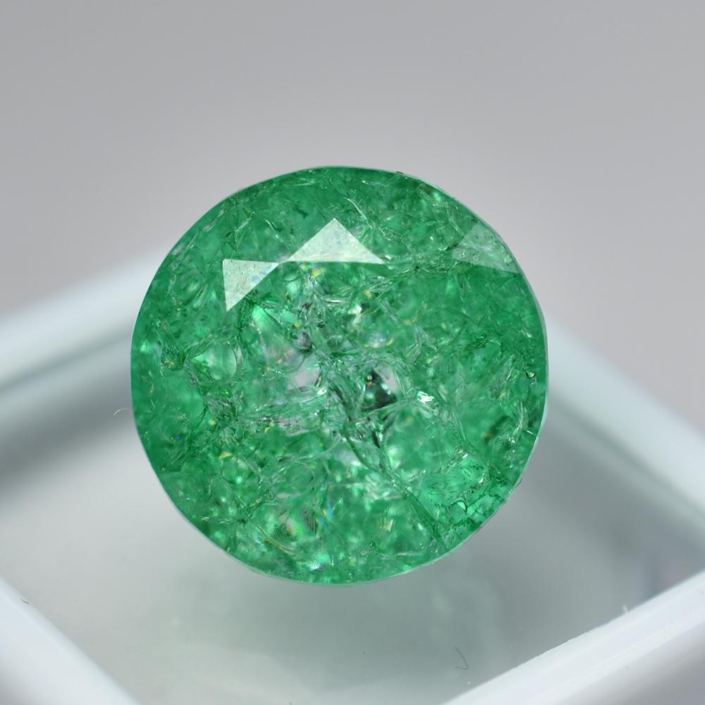 Natural Green Colombian Emerald 20.95ct Round Cut AA Certified Loose Gemstone