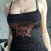 Dark Sexy Butterfly Printed Suspender Small Vest Women's American Elastic Slim Bottom Top Spice Girl New
