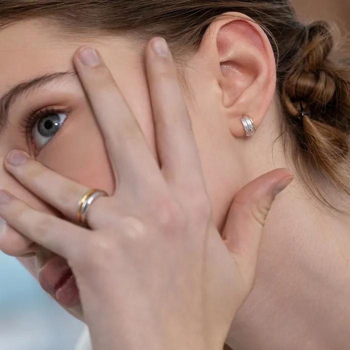 (Silver 925) Stacked Point Hoop Earrings EC3180