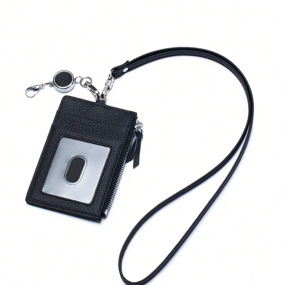 ID Card Bag, Card Cover, Easy-to-pull Buckle, Lanyard Card Bag, Multi-functional Neck ID Cover, Female.
