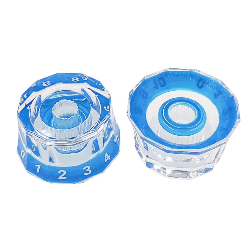 4Pcs Guitar Contral Knobs Clear Knobs Electric Guitar Bass Top Hat Knobs Speed Volume Tone Control Knobs Replacement