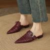 Fashion Women's Mueller Slippers Pointed Toe Slingback Stiletto Heels Sandals 2025 Summer New Low-heel Shoes for Woman Slides Women