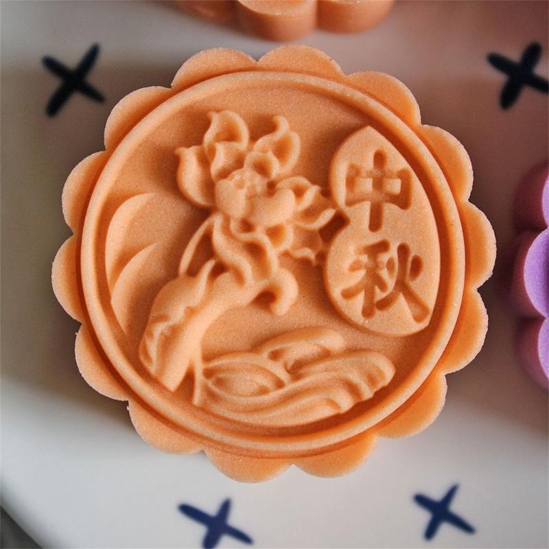 Plastic Mooncakes Making Molds Lotusleaf Shape Handmades Pastrys Stamps Mungs Bean Cake Moulds Suitable for Family Partys
