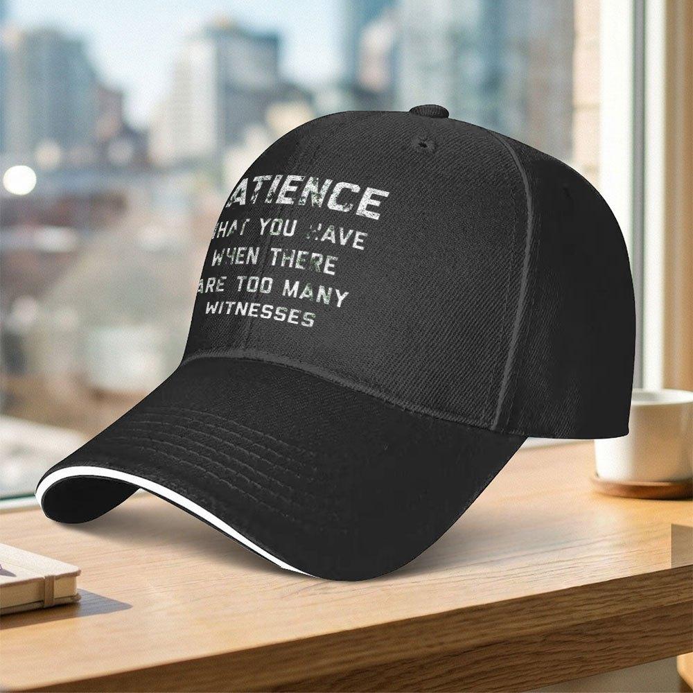 Unisex Adjustable Duckbill Baseball Cap With Patience Letter Print Lightweight Sports Casual Hat For Men Women