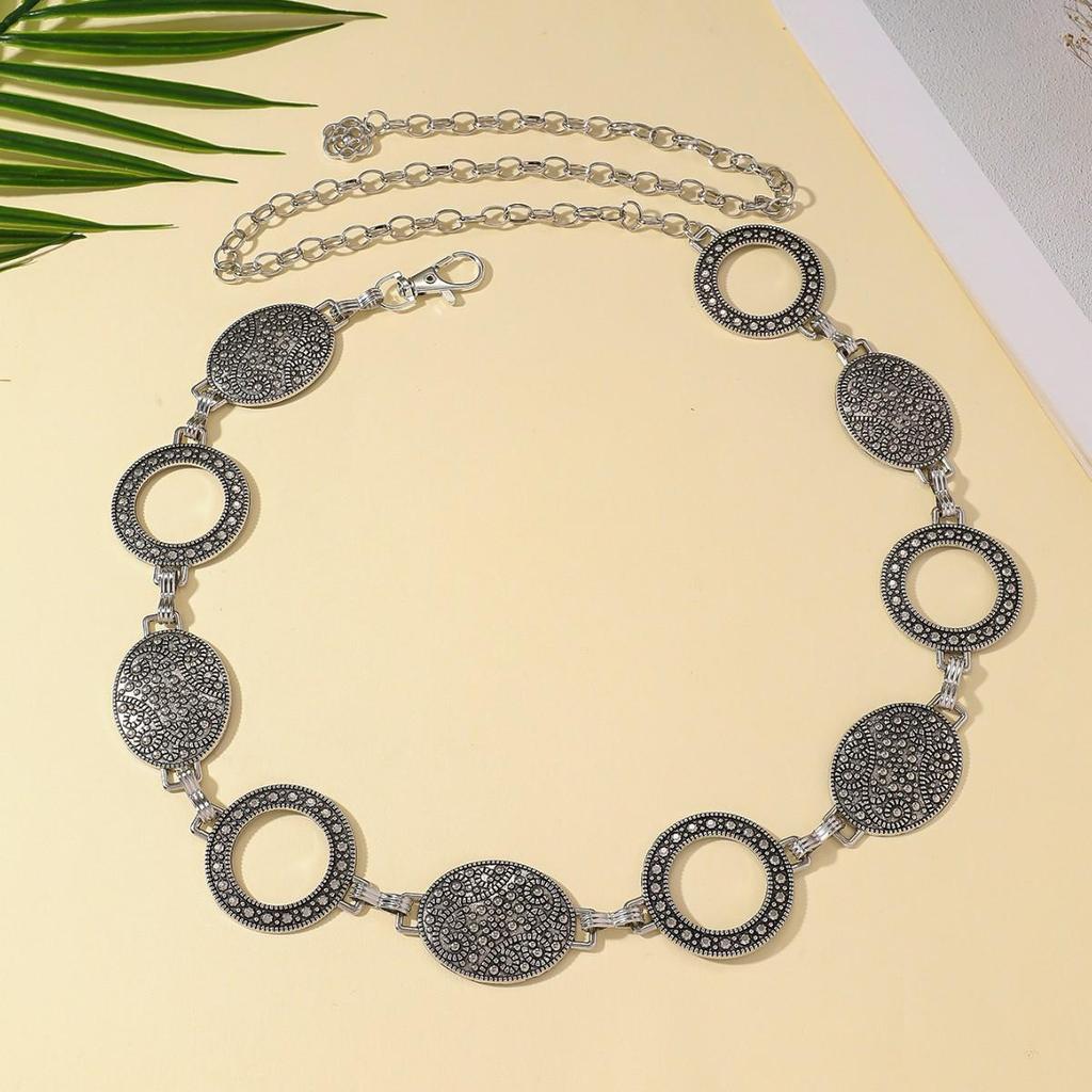Bohemian Retro Metal Waist Chain for Women - Ethnic Style Body Jewelry