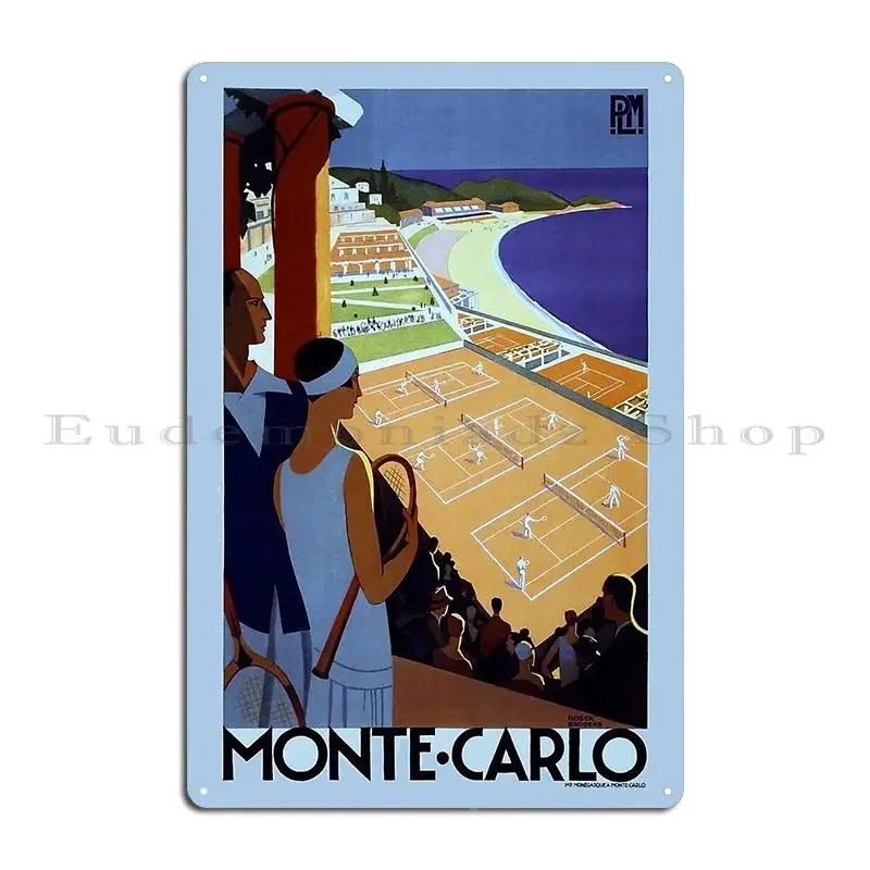 Vintage Monte Carlo Travel Poster  S Metal Sign Club Cave Wall Cave Customized Classic Tin Sign Poster 20x30cm（7.8x11.8inch）