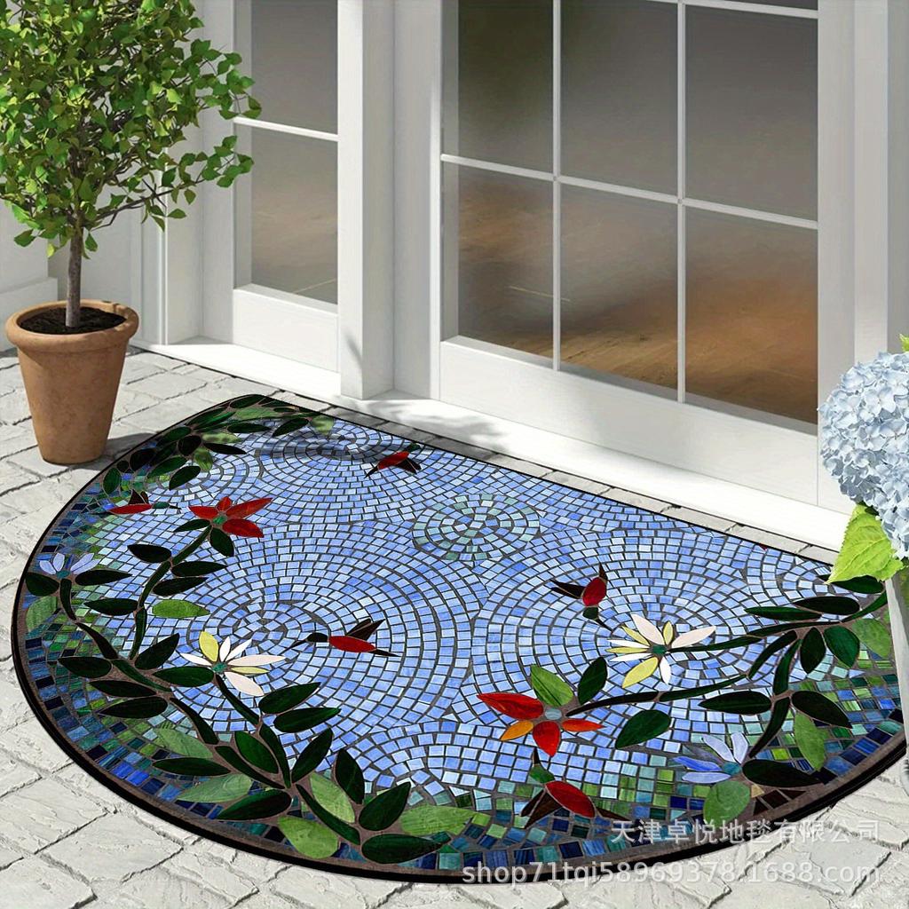 WTEMPO Half Circle Carpet Entrance Mat Dustproof and Dirt Resistant Mat