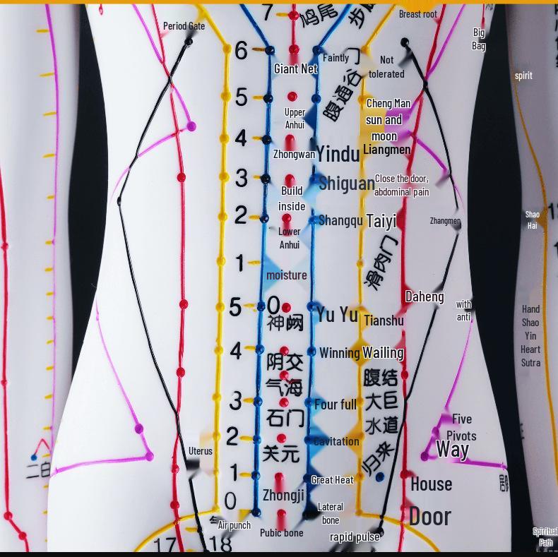50CM Průhledný meridiánový model lidského těla - Mužský a ženský Akupunkturní body tradiční čínské medicíny.