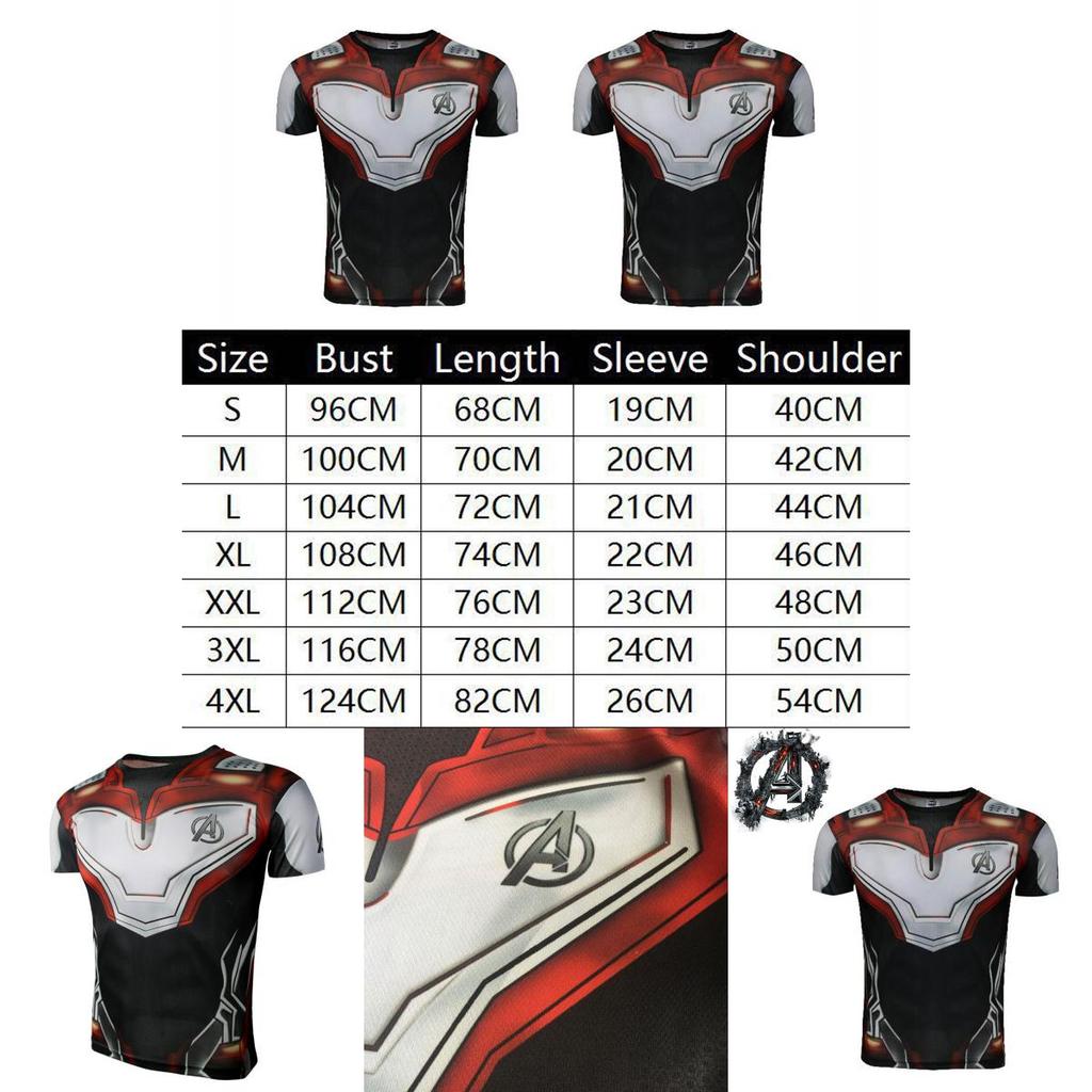 The Avengers 4 Endgame Superhero 3d Short Sleeve T-shirt With Vibrant Design