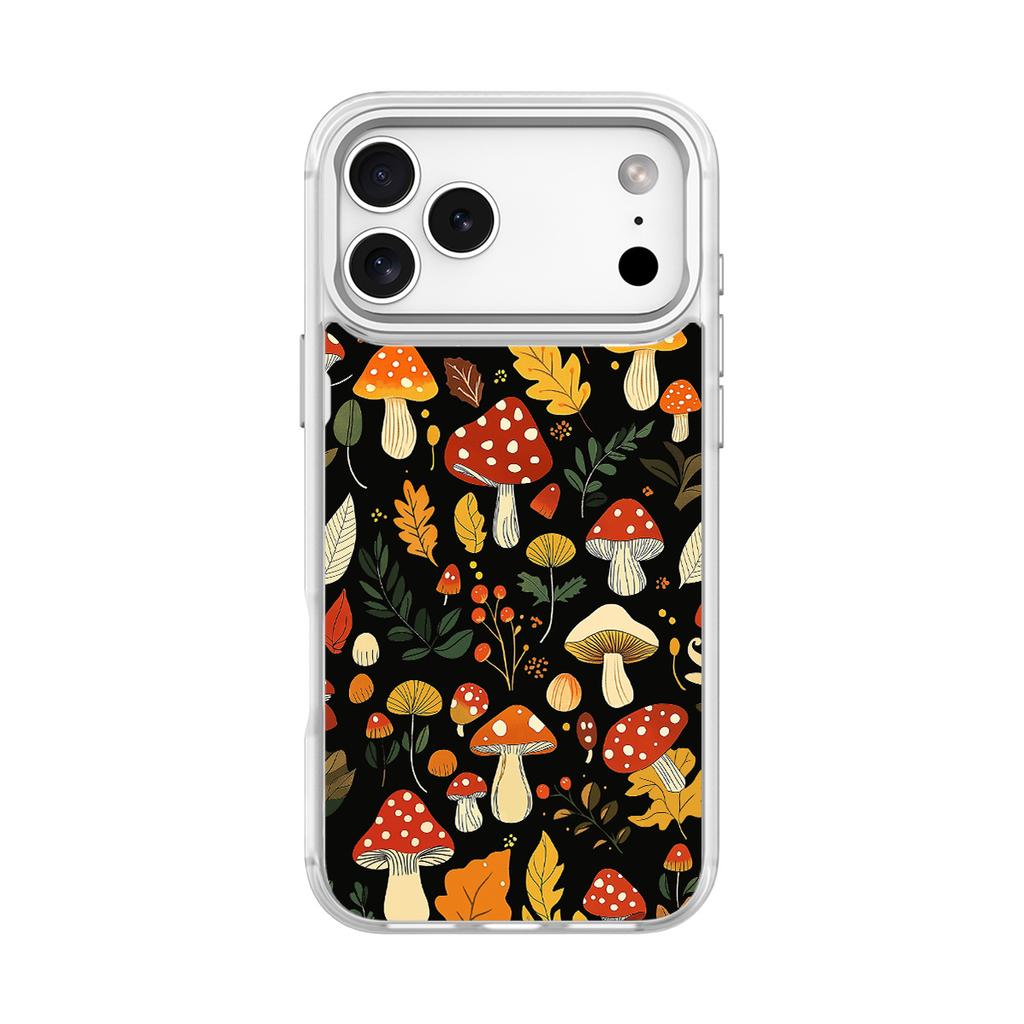 Applicable To Apple 17 Mobile Phone Case, Advanced Sense 16 Replaceable Back Plate 15promax Magnetic Mobile Phone Case, Jungle Mushroom.