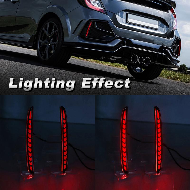 For Honda Civic Type-R Sl Hatchback 2016 2017 2018 2019 2020 LED Rear Bumper Reflector Lights Brake Dynamic Turn Signal Lamps
