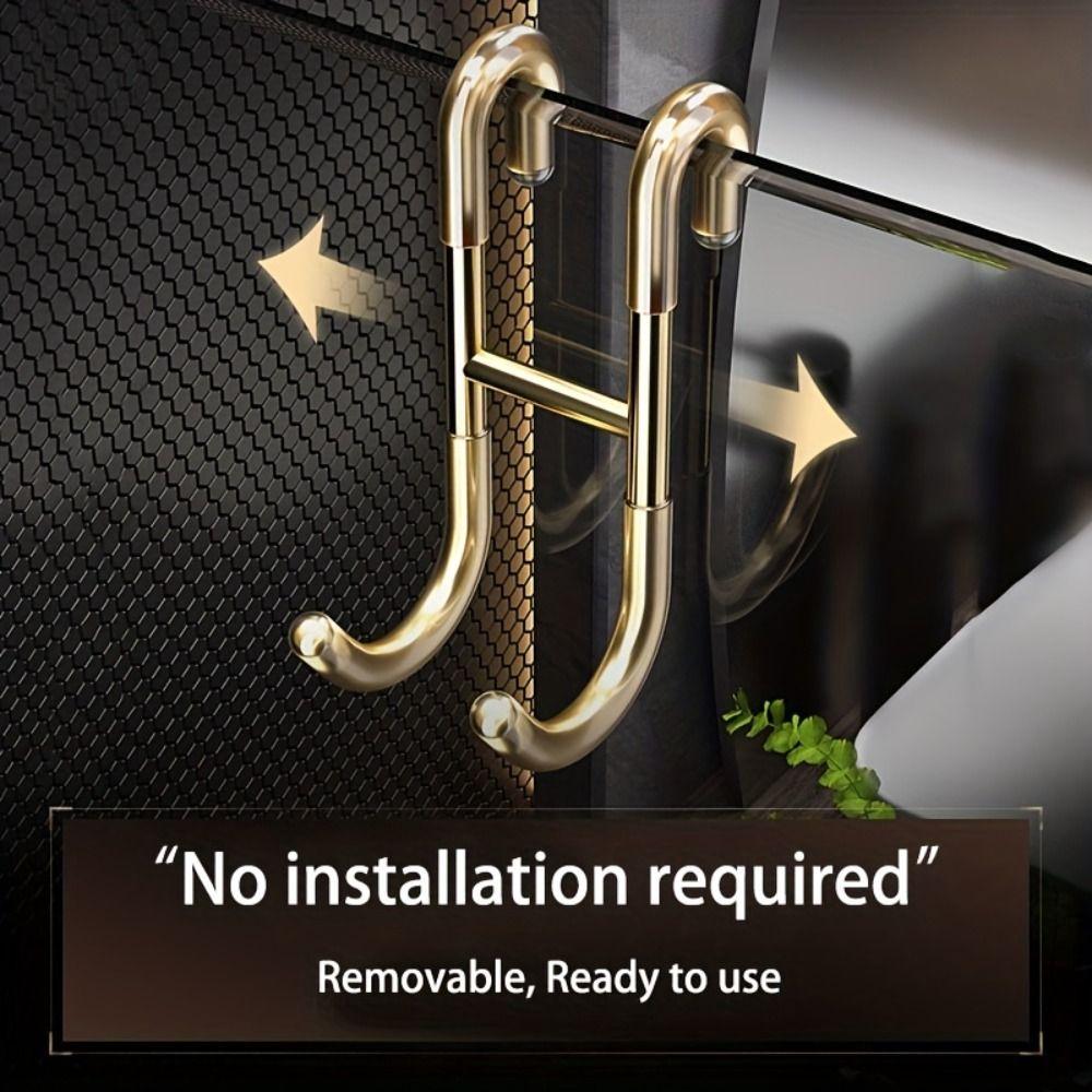 Stainless Steel Shower Door Hooks Multifunctional Bathrobe Hanger Bathroom Hooks Glass Door Back