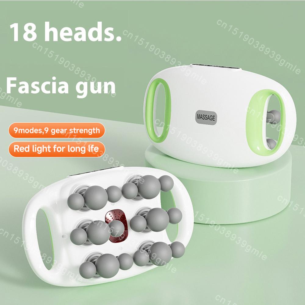 Fascia Gun 18 Heads Massage Gun Lose Fat Vibration Muscle Relaxation Massager Relief Neck Back Waist Massage Instrument Shaping