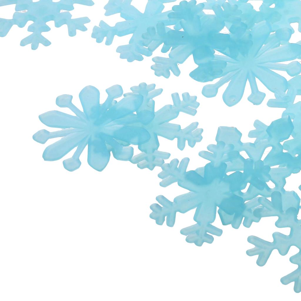 50Pcs 3D Snowflake Stickers for Walls Glow In Dark Christmas Party Home Decor Fluorescent Window Ceiling Application