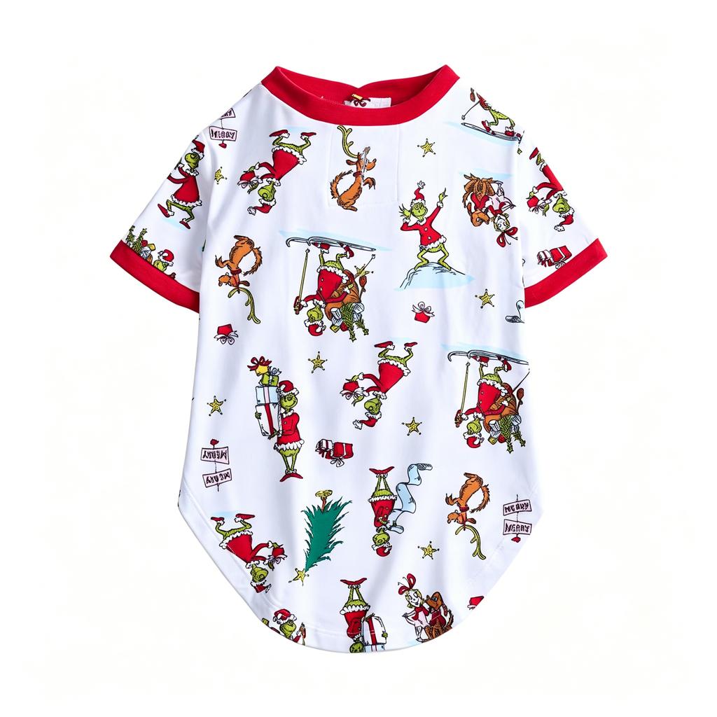 Parent-Child Matching Pajama Set, Long Sleeve Top and Straight Leg Pants, Printed Home Loungewear