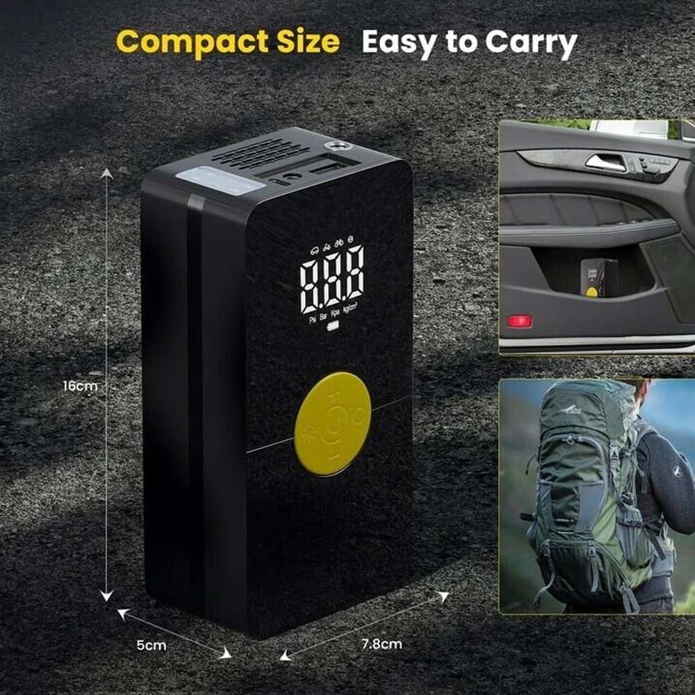 Tire Inflator Portable Air Compressor 120W 150PSI 4000mAh Cordless Air Pump with Pressure Gauge for Car Motorcycle Inflatable Bed