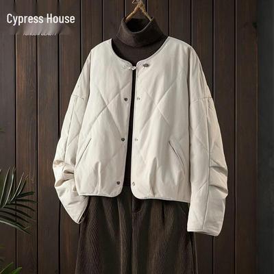 Sibaoshe Women's Minimalist Crewneck Padded Jacket