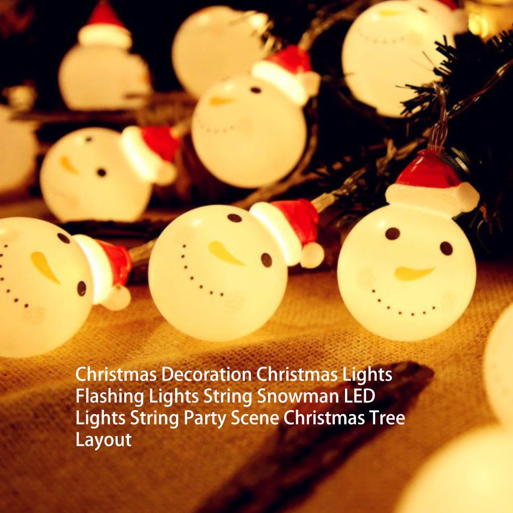 Christmas LED String Lights Santa Claus Snowman Xmas Tree Bedroom New Year Decorations Party Supplies Home Door Window Decor
