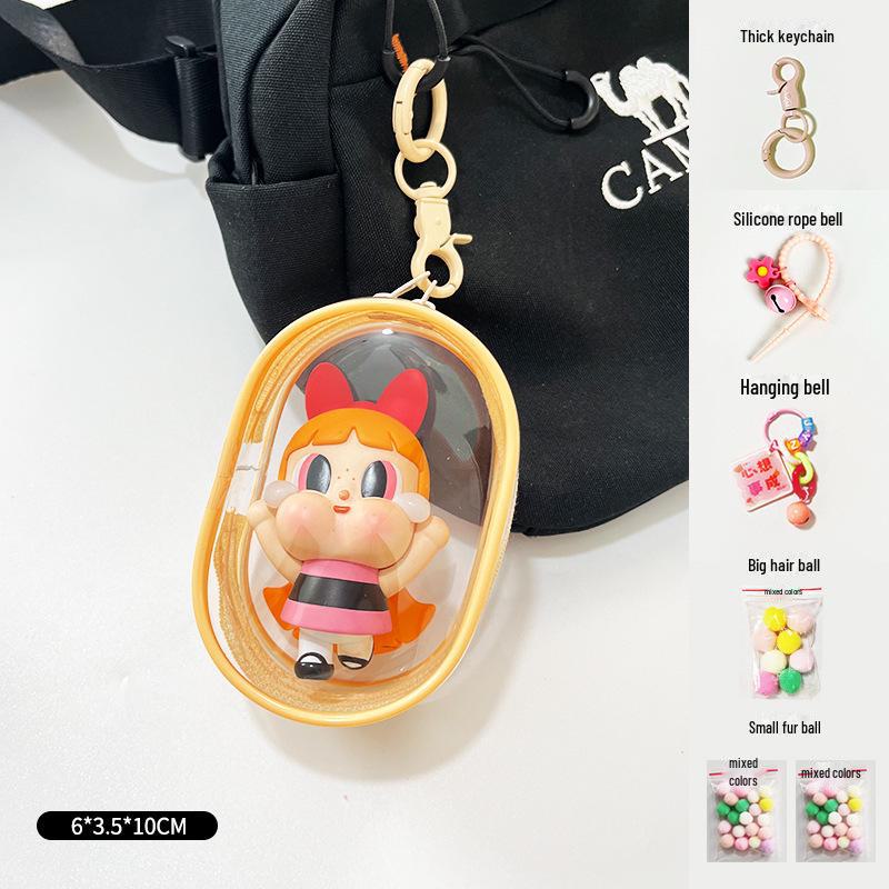 Pop Mart 3D Transparent Baby Bag Storage with Dopamine Color