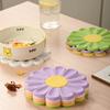 1 Stück Gänseblümchen Blume Silikon Hitzeschutzmatte Klein Verbrühschutz und Hochtemperaturbeständig Topfuntersetzer Fortgeschrittener Sinn Topf Esstisch Gemüsematte