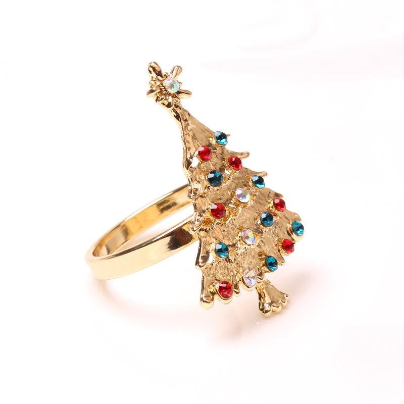 

1 шт. кольцо для салфеток в виде рождественской елки, пряжка для салфеток, держатели для салфеток, свадебные вечеринки, фестивали, украшение обеденного стола золотой