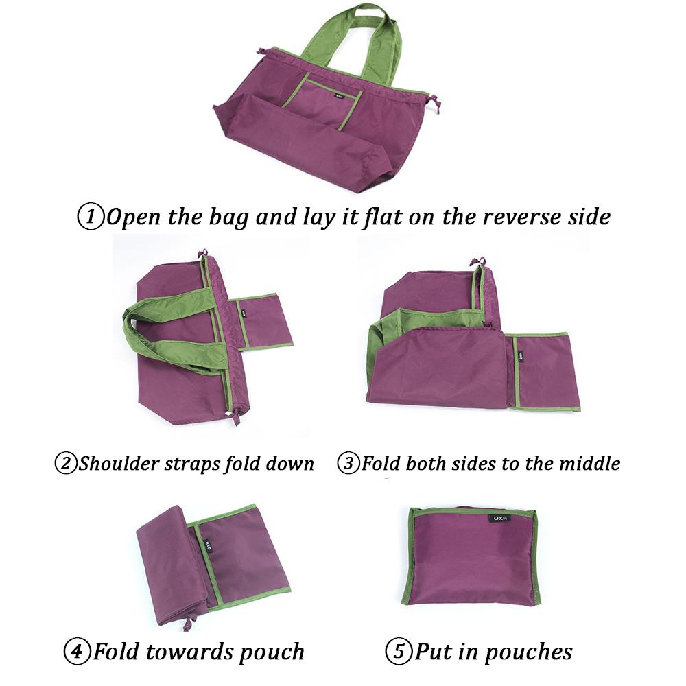 Large Environmental Supermarket Shopping Bag Fashion Shoulder Bag Foldable Portable Handbag Grocery Waterproof Bag