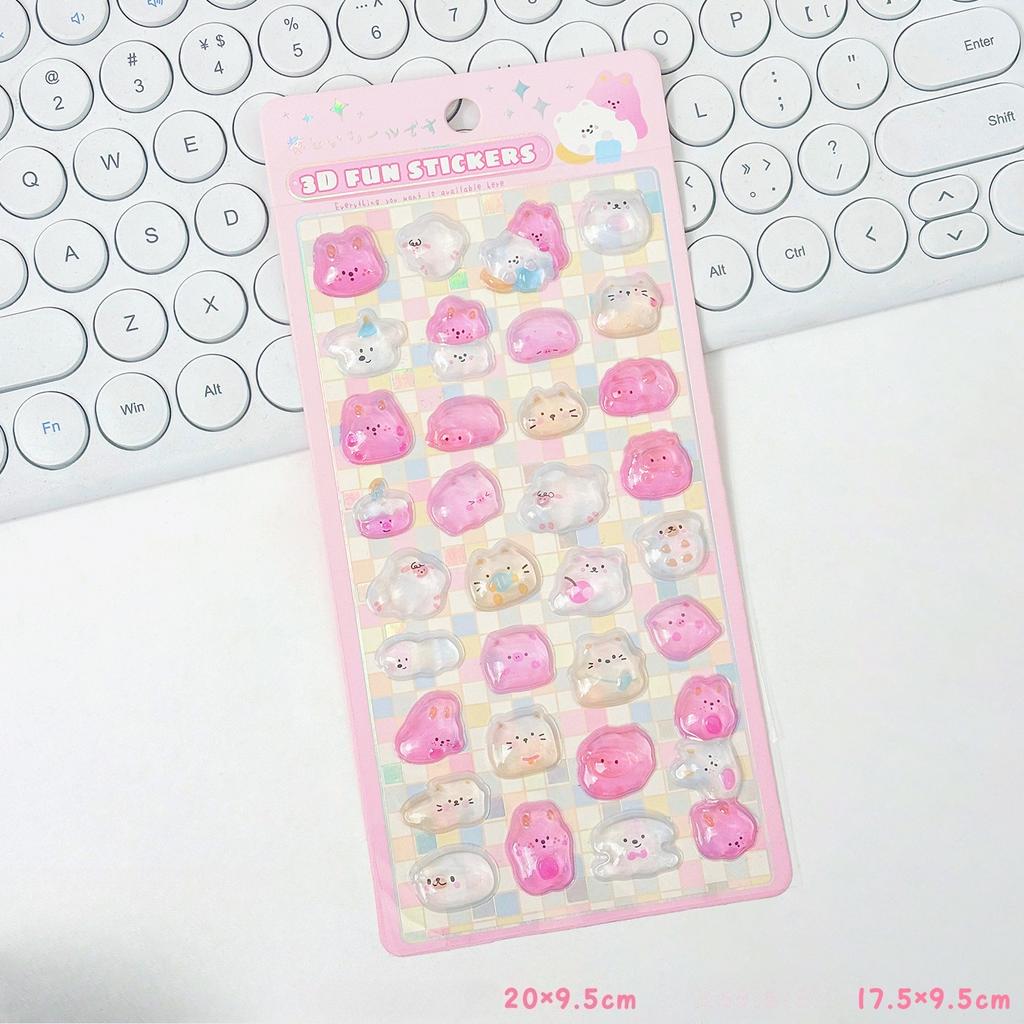 Ute 3D Stereo Student Sticker Kawaii Cartoon Ghost Animal Scrapbook Journal Sticker DIY Decor Camera Phone Stationery Sticker