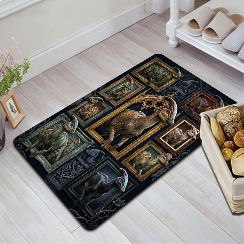 Dinosaur Gallery Pattern Rug Floor Mat for Living Room or Bedroom Soft and Comfortable Carpet a Gift for Birthday and Holiday.