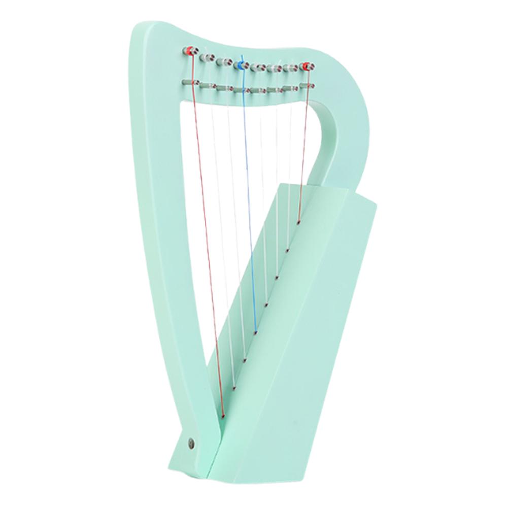 8 Strings Lyre Harp Solid Wood Mini Harp with Tuning Wrench Stringed Instrument for Kids and Adult Beginner