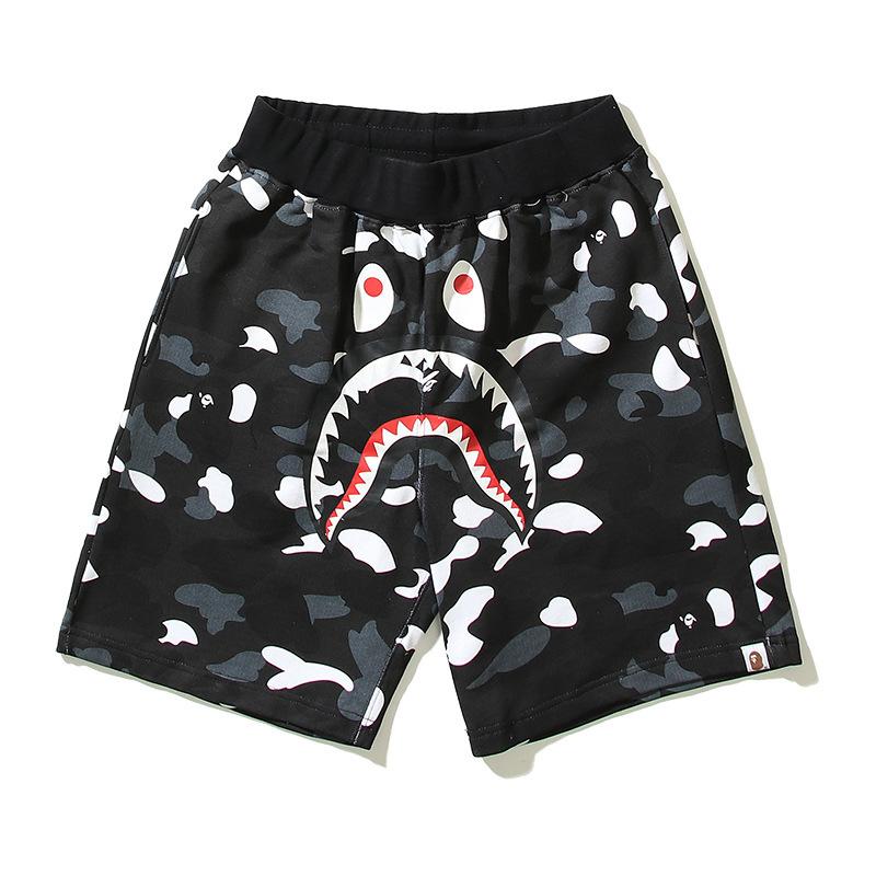Pantaloncini Casual Bape Shark Camo da Uomo Estivi da Spiaggia Board Shorts a 5 Tasche Pantaloncini da Campo Streetwear