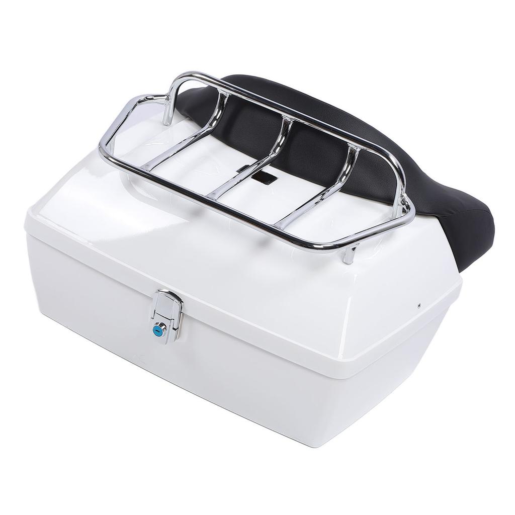 Motorcycle Rear Case 48L Universal Water Resistant with Lock Backrest Cushion Trunk Tail Luggage Box for Helmets