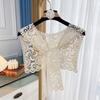 Vintage Palace Style Women False Fake Collar Hollow Out Crochet Lace Half Shirt Necklace Shawl Bowtie