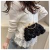 Luxury Polyester Fiber Evening Bags Chiffon 3D Flower Banquet Bag Chain Clutch Handbag Women Crossbody Bag