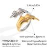 316L Stainless Steel Rotating Seaweed Rings for Women Men Punk Irregular Leaf Opening Rings Wedding Party Jewelry Accessories
