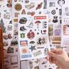 50 Sheets Moment Paper Sticker Book Mixed Animals Plants Fruits Designs for Scrapbooking Journaling DIY Craft Supplies