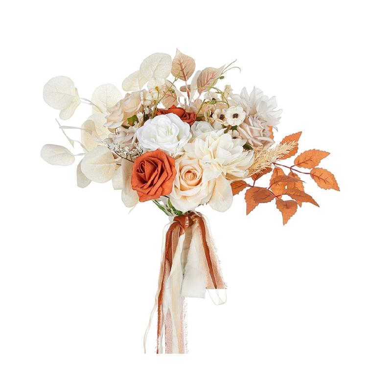 Realistic Wedding Corsages Wrist Flower Elegant Artificial Flower Bouquet for Bride and Bridesmaids in Vintage Styles